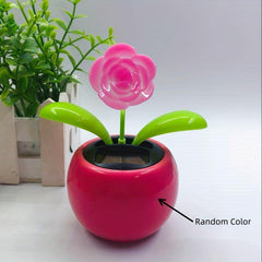 Solar Educational Toys Car Ornaments Shaking Head Rose Sunflower