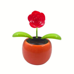 Solar Educational Toys Car Ornaments Shaking Head Rose Sunflower