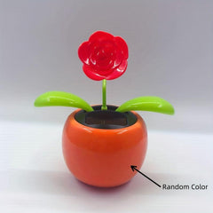 Solar Educational Toys Car Ornaments Shaking Head Rose Sunflower