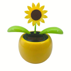 Solar Educational Toys Car Ornaments Shaking Head Rose Sunflower