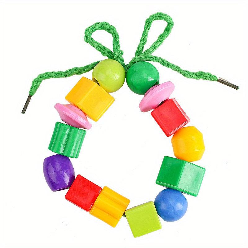 Kids Beaded Building Blocks Toys Geometric Shape Bracelets