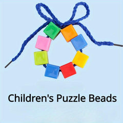 Kids Beaded Building Blocks Toys Geometric Shape Bracelets