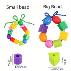 Kids Beaded Building Blocks Toys Geometric Shape Bracelets