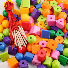 Kids Beaded Building Blocks Toys Geometric Shape Bracelets