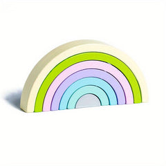 Kids Rainbow Building Blocks Wooden Toys Stacking Music Educational