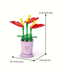 Kids Building Blocks Bouquets & Insert Toys Home Office Plant Decoration Gift