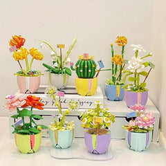 Kids Building Blocks Bouquets & Insert Toys Home Office Plant Decoration Gift