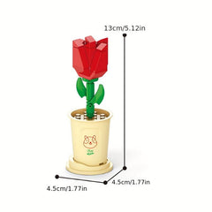 Kids Building Blocks Bouquets & Insert Toys Home Office Plant Decoration Gift