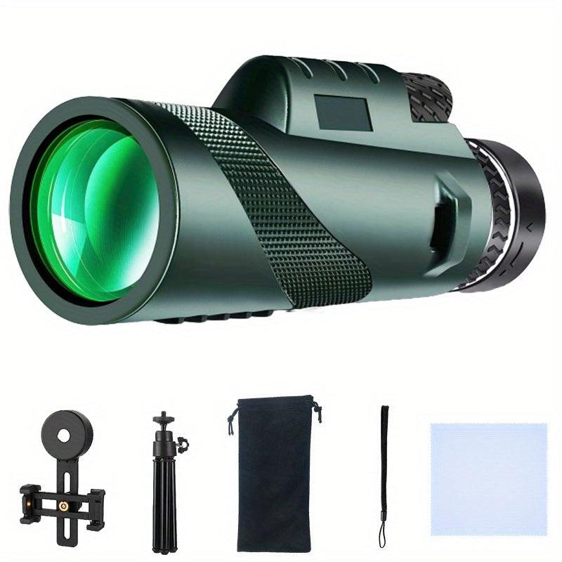 80X100 HD Monocular Telescope Long Range Zoom With Tripod Phone Clip