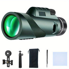 80X100 HD Monocular Telescope Long Range Zoom With Tripod Phone Clip