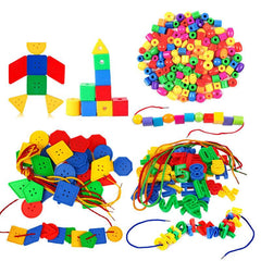 Math Toy Set: Number, Geometric Blocks, Beads & More