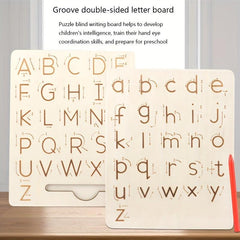 Wooden Alphabet Tracing Board - Double Sided - Learn ABCs