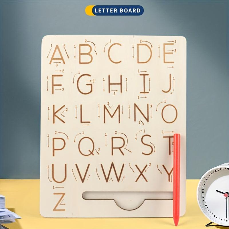 Wooden Alphabet Tracing Board - Double Sided - Learn ABCs