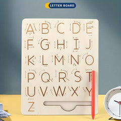 Wooden Alphabet Tracing Board - Double Sided - Learn ABCs