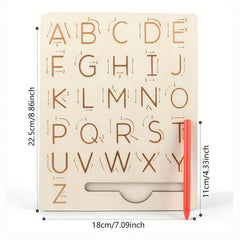 Wooden Alphabet Tracing Board - Double Sided - Learn ABCs