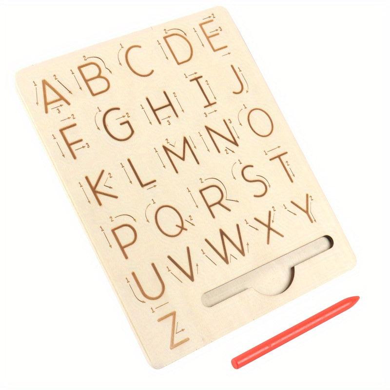 Wooden Alphabet Tracing Board - Double Sided - Learn ABCs