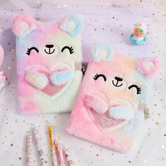 Children's Cartoon Bear Plush Notebook Girl Diary Gift Book