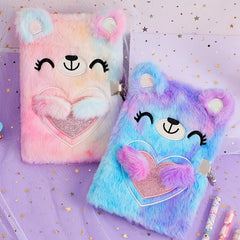 Children's Cartoon Bear Plush Notebook Girl Diary Gift Book