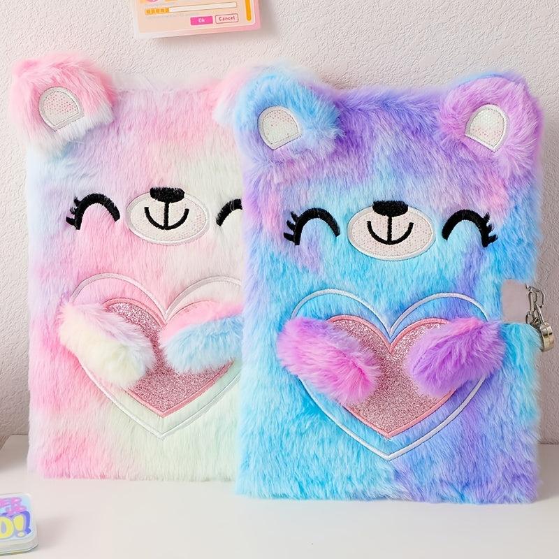 Children's Cartoon Bear Plush Notebook Girl Diary Gift Book