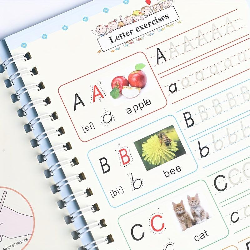 4 Reusable Magical Handwriting Workbooks Practice Copybook for Children