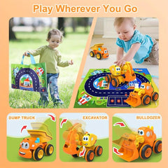 2 Year Old Boy Truck Toy Toddler Stroller 3 Friction Power Construction Car Set