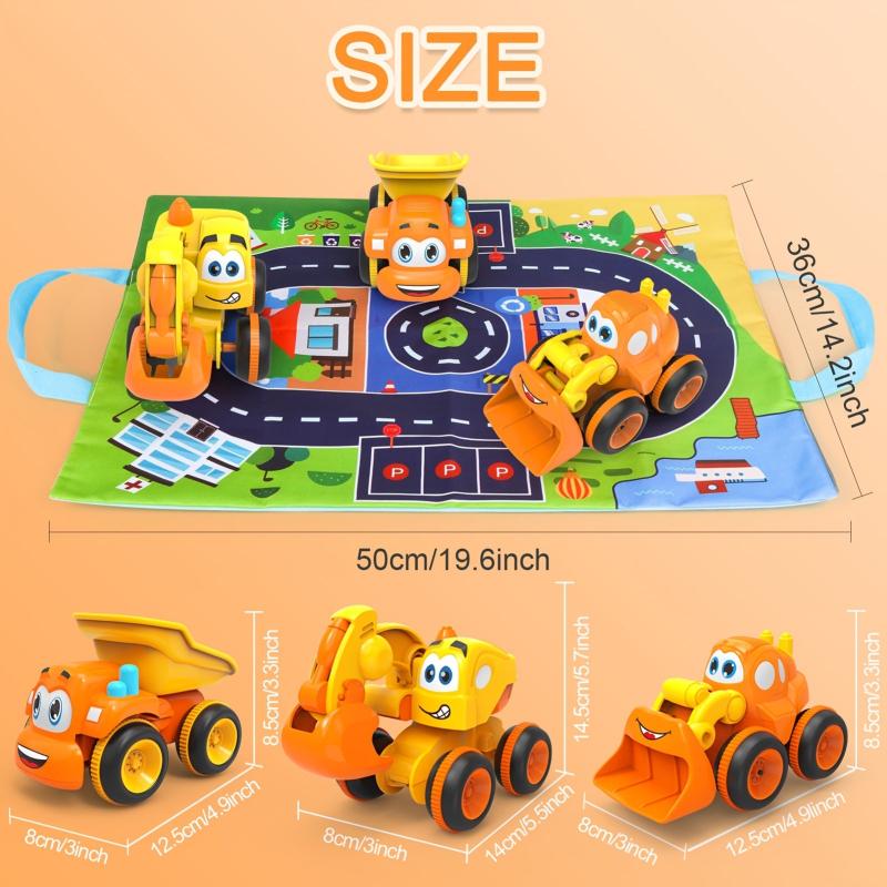2 Year Old Boy Truck Toy Toddler Stroller 3 Friction Power Construction Car Set