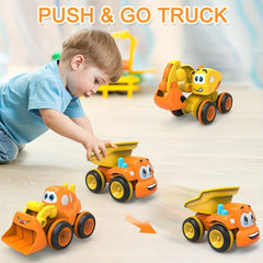 2 Year Old Boy Truck Toy Toddler Stroller 3 Friction Power Construction Car Set
