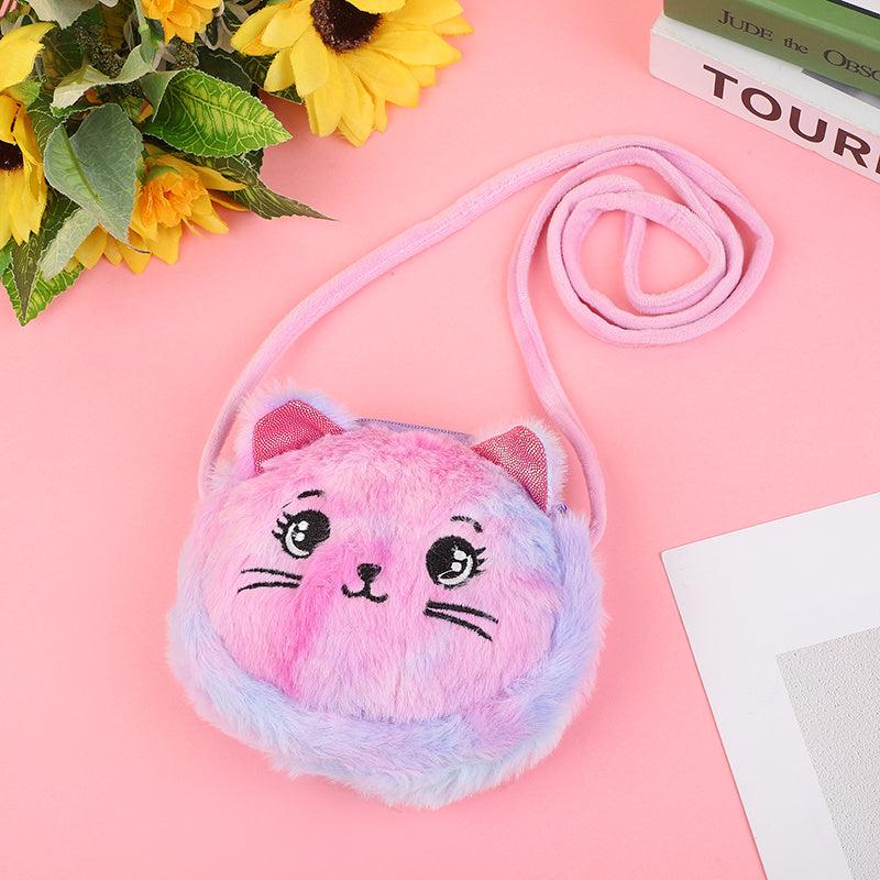 Cartoon Kids Plush Satchel Girl Student Shoulder Bag Baby Small Bag Coin Purse