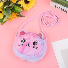 Cartoon Kids Plush Satchel Girl Student Shoulder Bag Baby Small Bag Coin Purse