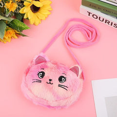 Cartoon Kids Plush Satchel Girl Student Shoulder Bag Baby Small Bag Coin Purse