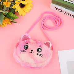 Cartoon Kids Plush Satchel Girl Student Shoulder Bag Baby Small Bag Coin Purse