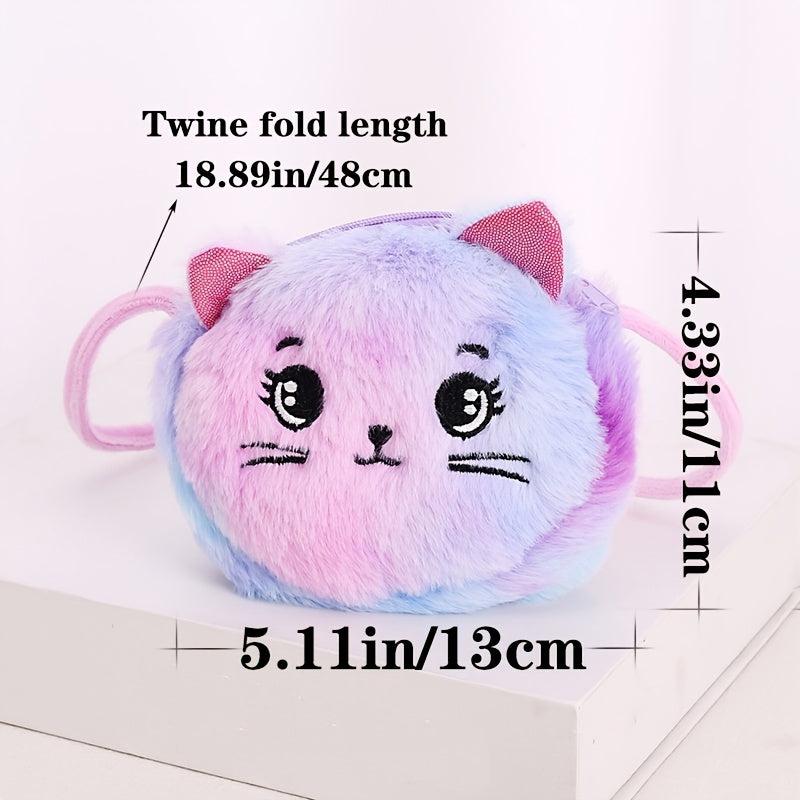 Cartoon Kids Plush Satchel Girl Student Shoulder Bag Baby Small Bag Coin Purse