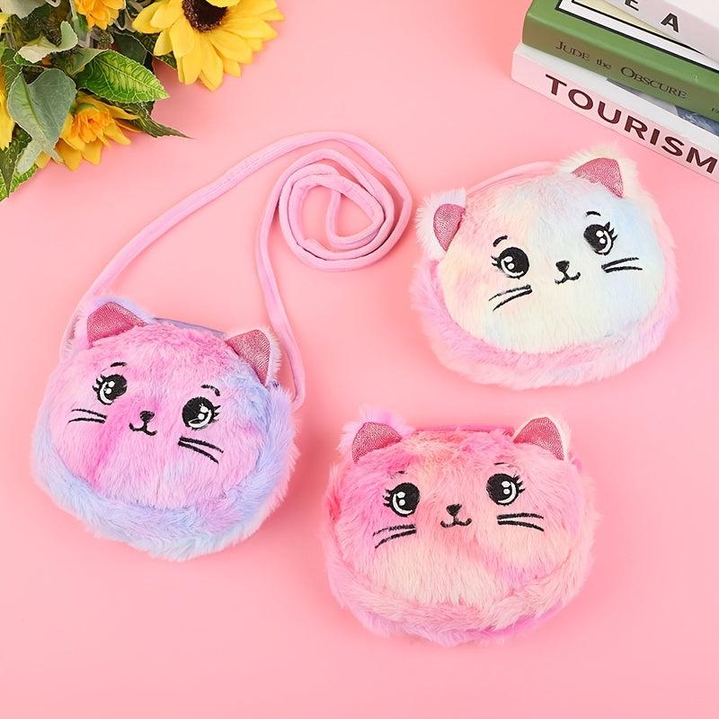 Cartoon Kids Plush Satchel Girl Student Shoulder Bag Baby Small Bag Coin Purse