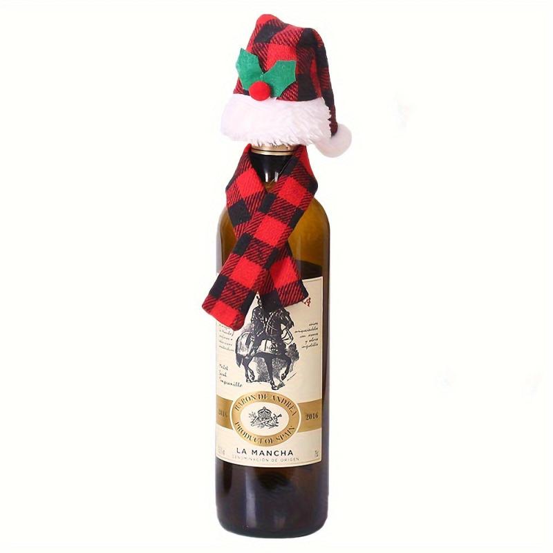Christmas Winebottle Cover Hat Scarf Party Decor