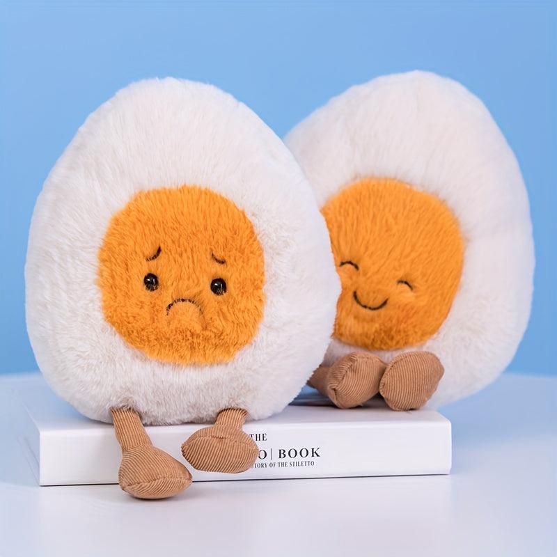 Fluffy Soft Boiled Egg Plush Doll Stuffed Food Emotions Children Toys