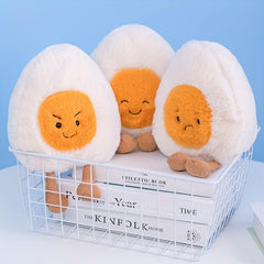 Fluffy Soft Boiled Egg Plush Doll Stuffed Food Emotions Children Toys
