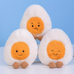 Fluffy Soft Boiled Egg Plush Doll Stuffed Food Emotions Children Toys