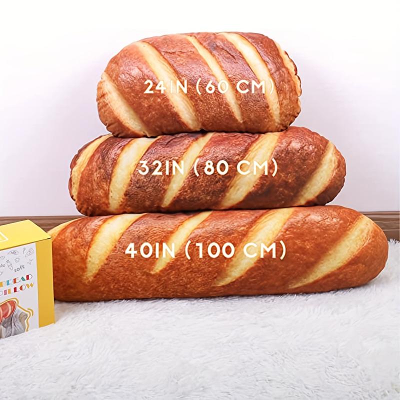 8in Soft Bread Pillow 3D Plush Toy Lumbar Back Cushion for Kids Girls