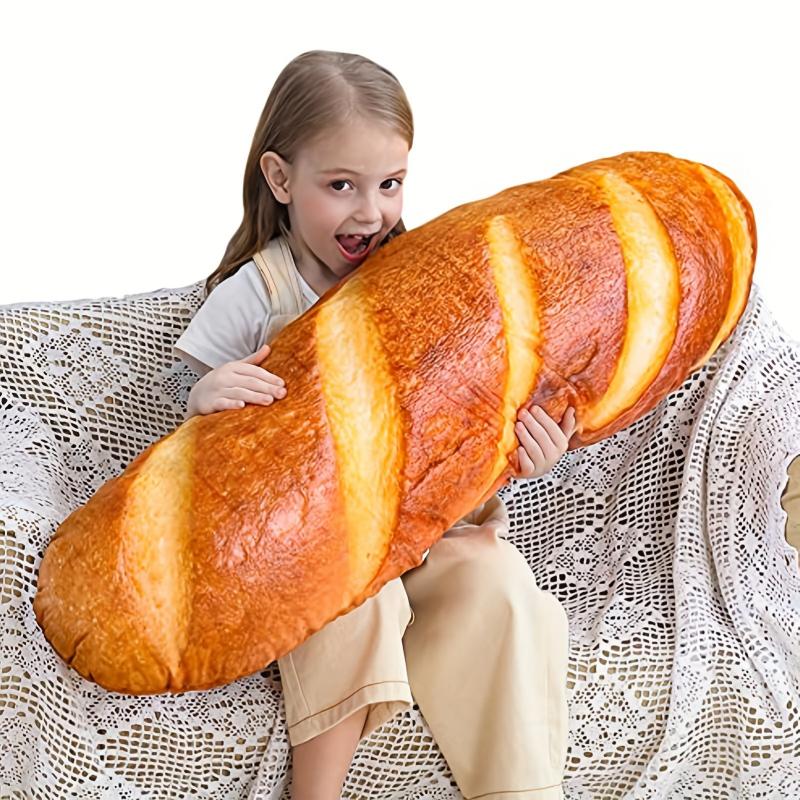 8in Soft Bread Pillow 3D Plush Toy Lumbar Back Cushion for Kids Girls