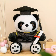 Dr Panda Plush Toy Simulation Hat Panda Cloth Doll Graduation Gift
