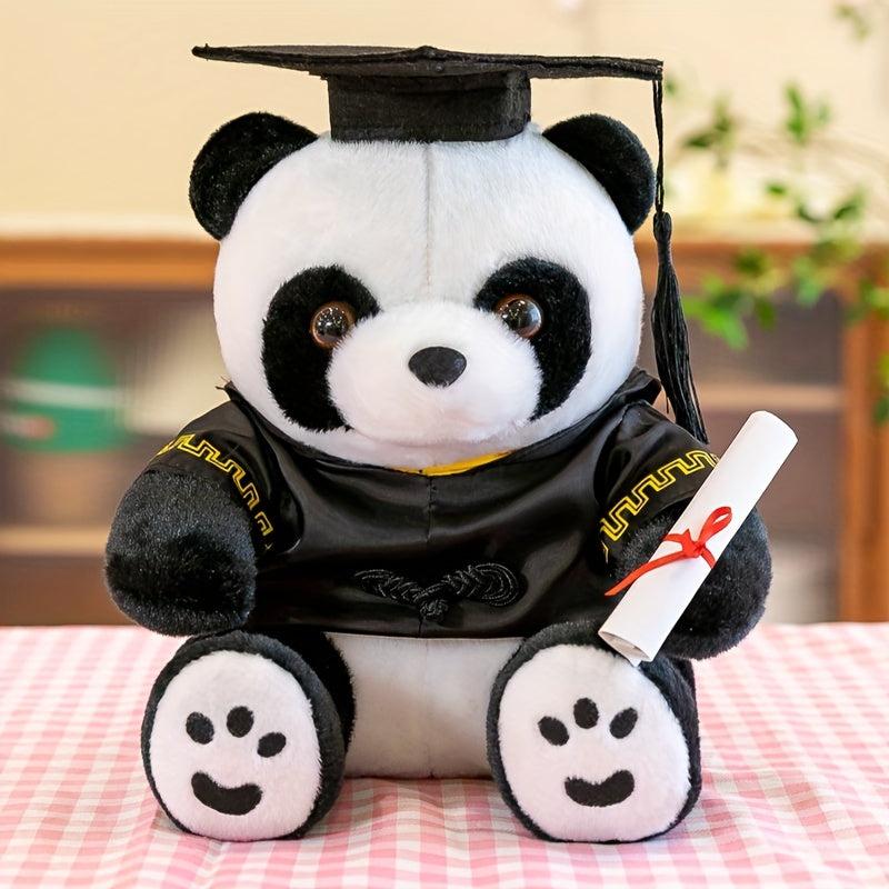 Dr Panda Plush Toy Simulation Hat Panda Cloth Doll Graduation Gift