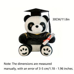 Dr Panda Plush Toy Simulation Hat Panda Cloth Doll Graduation Gift