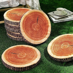 3D Printed Wooden Stump Decorative Pillow for Home Office Car