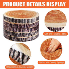 3D Printed Wooden Stump Decorative Pillow for Home Office Car