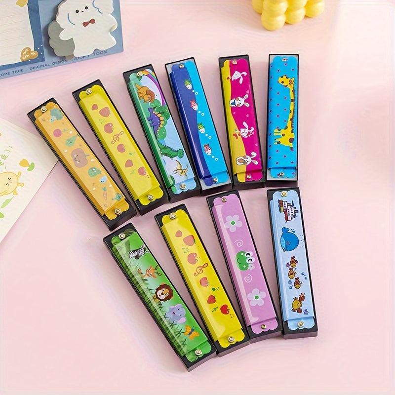 Double Row 16 Holes Harmonica Metal Painted Steel Mouth Organ For Children