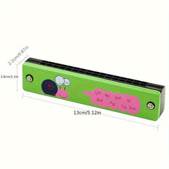 Double Row 16 Holes Harmonica Metal Painted Steel Mouth Organ For Children