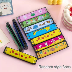 Double Row 16 Holes Harmonica Metal Painted Steel Mouth Organ For Children