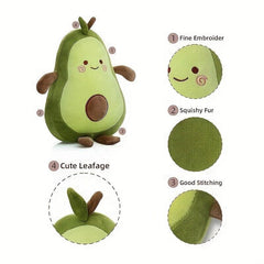 Cuddly Avocado Plush Toy Stuffed Fruit Pillow for Home Decor & Parties