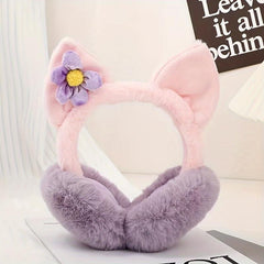 Warm Cartoon Earmuffs Female Foldable Plush Cold Proof Ear Protector