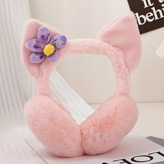 Warm Cartoon Earmuffs Female Foldable Plush Cold Proof Ear Protector